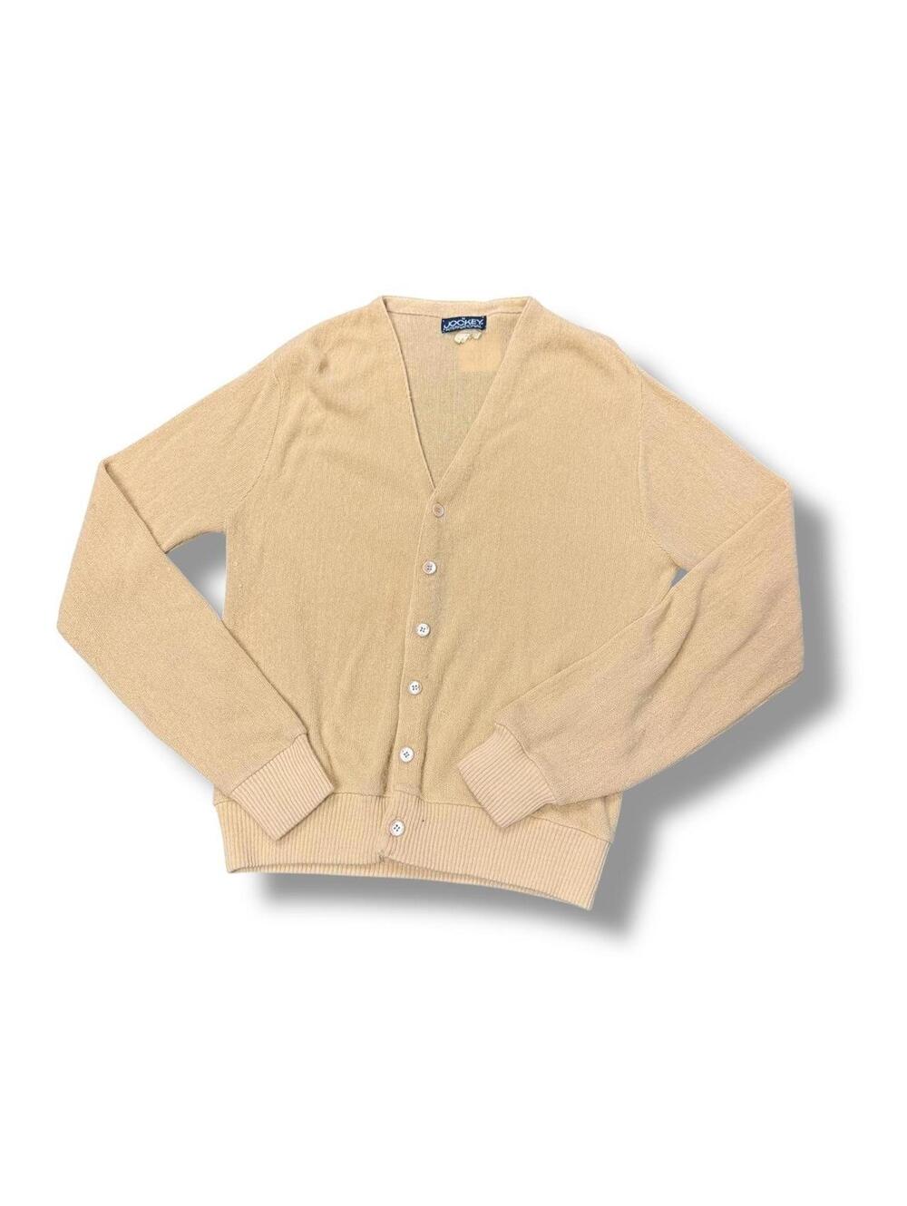 Jockey Men's Tan and Cream Cardigan